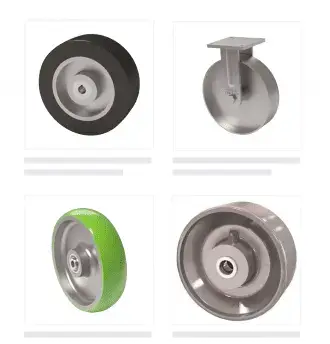 Grid of caster and wheel product listings
