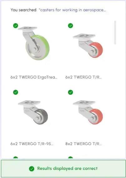 Xearch returning casters suited to aerospace work