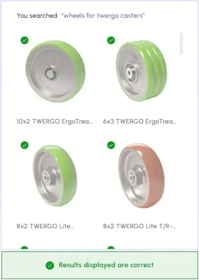 Xearch returning only compatible polyurethane wheels